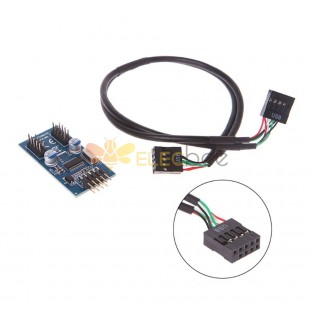 PC Case Internal 9 Pin USB 2.0 to Dual 9 Pin PCB Converter Double Chipset Enhanced Cable