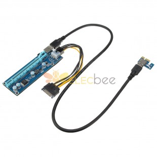USB 3.0 PCI-E Express 1x 轉 16x 擴展轉接卡適配器電源線採礦