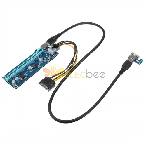 USB 3.0 PCI-E Express 1x To 16x Extender Riser Card Adapter Power Cable Mining