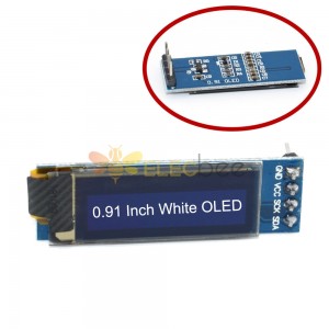 0.91寸128x32 IIC I2C白色OLED显示模块SSD1306驱动器IIC DC 3.3V 5V
