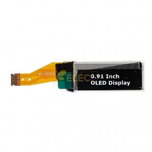 0,91-Zoll-OLED-Bildschirm 128 x 32 Punktmatrix-OLED-Display 8-Pin-Plug-in-Weißlicht-Bareboard