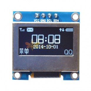 Tela OLED LED branco IIC I2C de 4 pinos de 0,96 polegadas com capa de proteção de tela para Arduino