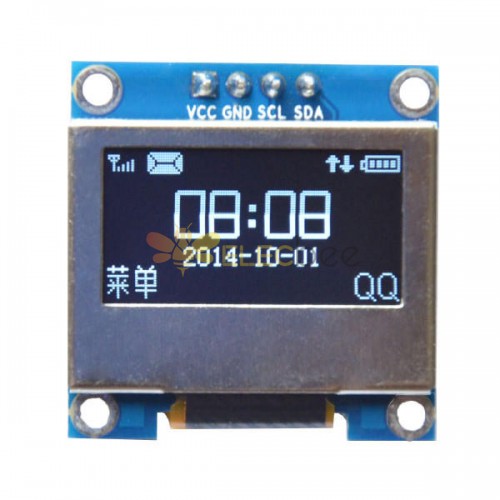 Display OLED IIC I2C LED bianco a 4 pin da 0,96 pollici con copertura di protezione dello schermo per Arduino