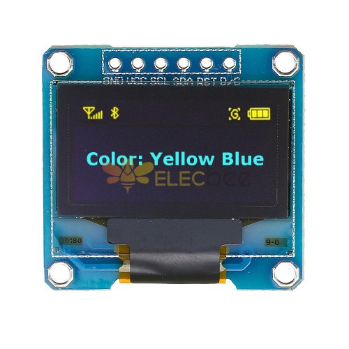 Module d\'affichage OLED bleu jaune 0,96 pouces 6 broches 12864 SPI