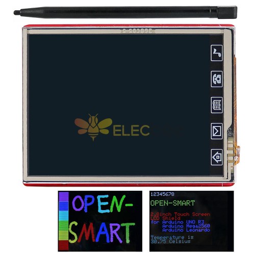 2.8 pouces TFT ILI9320 écran tactile LCD bouclier d\'affichage capteur de température intégré + stylet tactile pour UNO R3/Mega2560/Leonardo