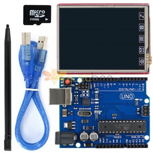 2.8 英寸 TFT LCD 显示屏屏蔽 + UNO R3 板带 TF 卡触摸笔 USB 电缆套件适用于 UNO Mega2560 Leonardo