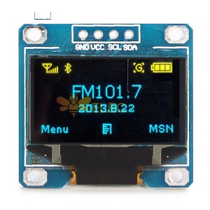 2 pièces 0,96 pouces 4 broches bleu jaune IIC I2C Module d'affichage OLED pour Arduino