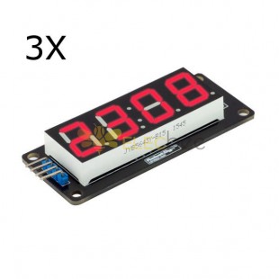 Modulo display a 7 segmenti a 4 cifre con tubo LED rosso da 0,56 pollici da 3 pezzi