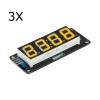 3Pcs 0.56 Inch Yellow LED Tube 4-Digit 7-segments Display Module