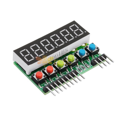 3 件 TM1637 6 位管 LED 顯示屏按鍵掃描模塊 DC 3.3V 至 5V 數字 IIC 接口，適用於 Arduino