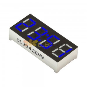 5 peças 0,36 polegadas 4 dígitos LED 7 segmentos tubo de exibição de relógio azul 30*14mm módulo ânodo comum
