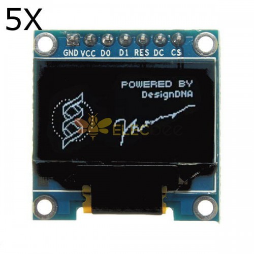 5 Adet 7 Pin 0.96 İnç IIC/SPI Seri 128x64 Beyaz OLED Ekran Modülü