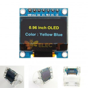 7-poliges 0,96-Zoll-OLED-Display + transparentes Shell-Acrylgehäuse 12864 SSD1306 serielles SPI IIC-LCD-Bildschirmmodul