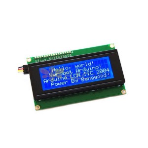 Modulo schermo LCD IIC I2C 2004 204 20 x 4 caratteri blu per Arduino - prodotti compatibili con schede Arduino ufficiali