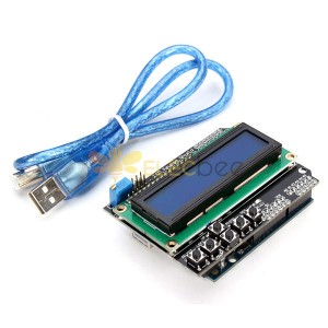 Scheda di sviluppo USB UNO R3 con kit di protezione tastiera LCD 1602