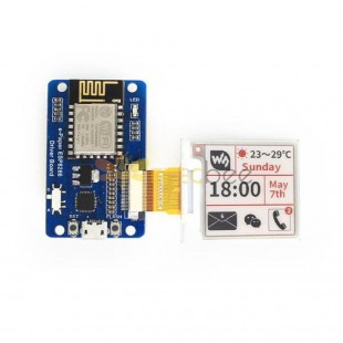1.54寸裸電子紙屏+驅動板板載ESP8266模塊無線wifi紅色黑白顯示屏