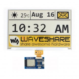 Pantalla de papel electrónico desnudo de 7,5 pulgadas + placa de controlador a bordo módulo ESP8266 WiFi inalámbrico pantalla amarilla/negra/blanca