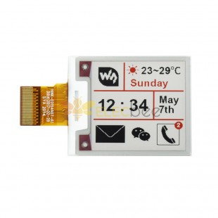1,54-Zoll-Tintenbildschirm 200 x 200 Bare Screen Electronic Paper Display SPI-Schnittstelle Rot/Schwarz/Weiß Drei Farben E-Paper