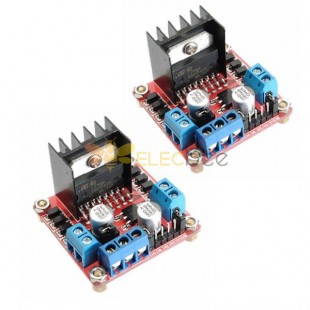 2 Stück L298N Dual-H-Brücken-Schrittmotor-Treiberplatine für Arduino – Produkte, die mit offiziellen Arduino-Platinen funktionieren