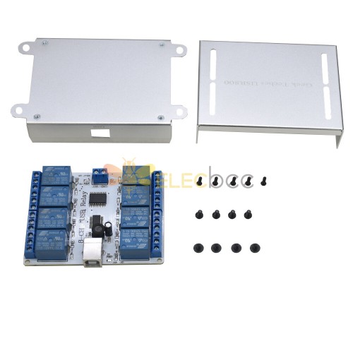 8-Kanal-USR800-Controller, 12 V, USB-Relaisplatine, Modul-Controller für Automatisierung, Robotik, Smart Home, Silber