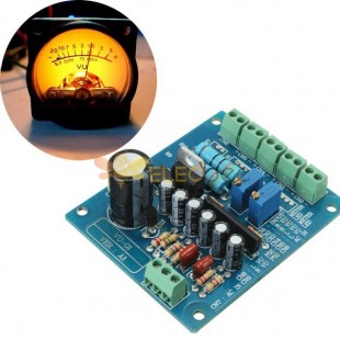 Amplificador de placa de driver de medidor VU estéreo AC 12V DB entrada de nível de áudio retroiluminado