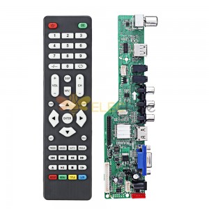 إشارة رقمية M3663.03B DVB-T2 لوحة تحكم تلفاز LCD عالمية تلفاز / كمبيوتر شخصي / VGA / HDMI / USB مع جهاز تحكم عن بعد