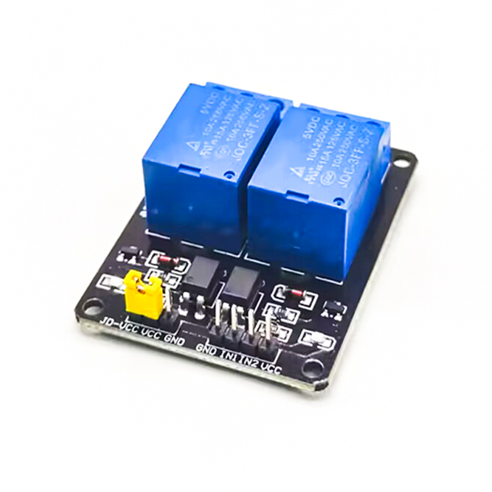 继电器控制模块2路带光耦隔离5V/12V PCB安装螺丝固定扩展板