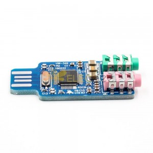 USB聲卡免驅VHM-303藍色PCB板 外置晶振筆記本聲卡CM108 USB聲卡