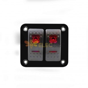 Panel de control de interruptor basculante automotriz LED de 2 vías para carrito de golf de coche RV con indicadores rojos