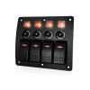 4 Gang Automotive Toggle Rocker Switch Painel Protetor de Sobrecarga DC12V / 24V Luz LED Vermelha