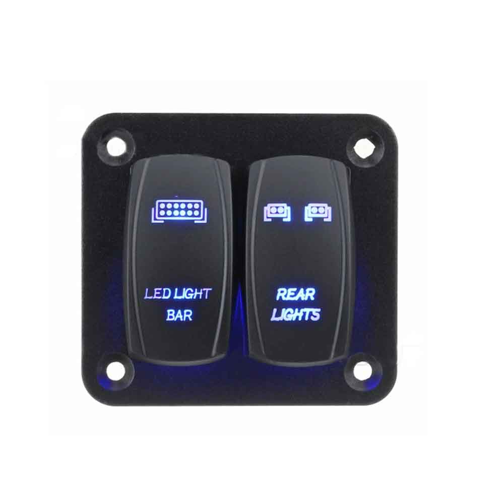 Mavi LED\'li Araç Kontrolü için Otomotiv RV 2 Yollu Basmalı Anahtar Seti DC12-24V