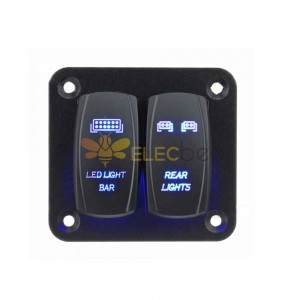 Automotive RV 2 Way Rocker Switch Set DC12-24V for Vehicle Control with Blue LED