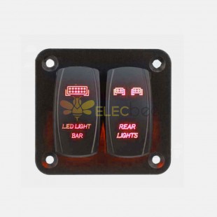 Kit de interruptor basculante de 2 vías para caravana DC12-24V para panel de control automotriz RV con LED rojo