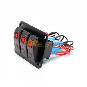 고전력 12V/10A 자동차 토글 스위치 대용량 로커 패널 표시 등 빨간색 LED