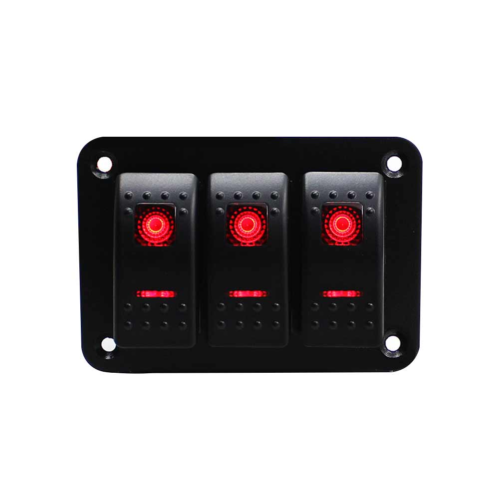 Interruptor de palanca automotriz de alta potencia, 12V/10A, luces indicadoras de Panel basculante de corriente grande, LED rojo