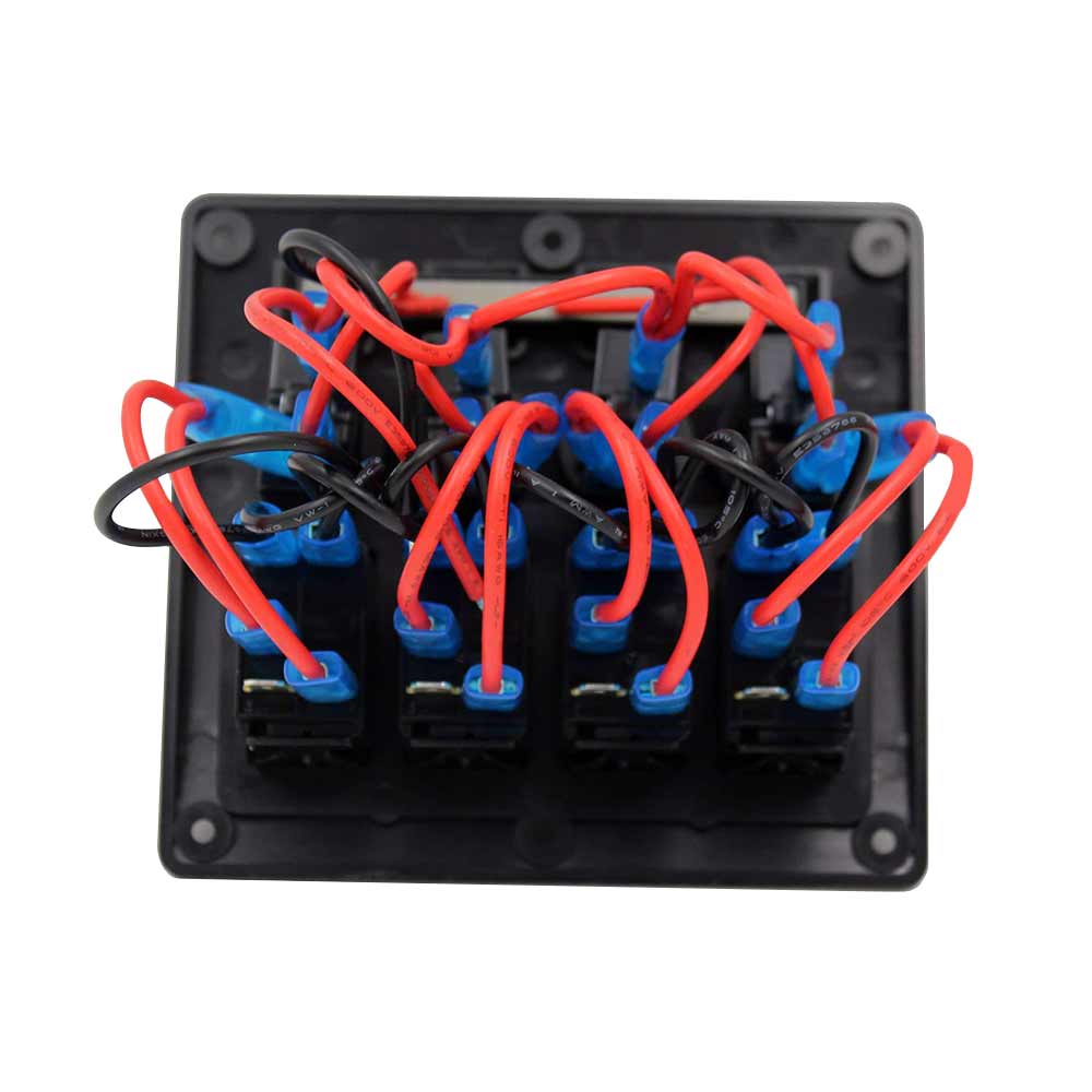 Multi-function Vehicle Car Fog Light Switch Panel 4 Way Rocker Switch Circuit Breaker Blue Light