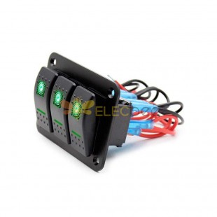 Versatile DC Car Switch Panel 12V/10A High Current Rocker Toggle Green LED Indicators