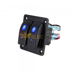 Versatile Marine Switch Panel Fog Lights Dual Boat Power Control Blue LED
