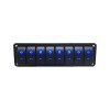 방수 보트 로커 스위치 패널 조합 8 웨이 제어 범용 요트 RV 수정 12-24V 파란색 LED