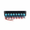 방수 보트 로커 스위치 패널 조합 8 웨이 제어 범용 요트 RV 수정 12-24V 파란색 LED