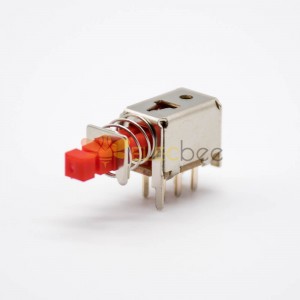 DPFT Push Switch Angled Through Hole 50VAC 0.3A 8P Red PS-22F03