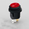 12V Red Illuminated Round Waterproof Switch with LED Light 2 Gears 3 Pins Dust and Oil Resistant Toggle Power Switch