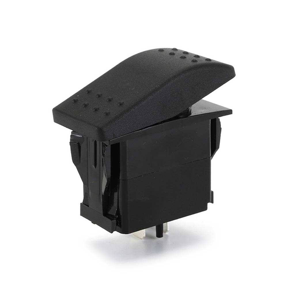 2-Pin Yacht Switch - All Black, No Label - 2-Position, 12V/20A, Ideal for Car and Robot Control