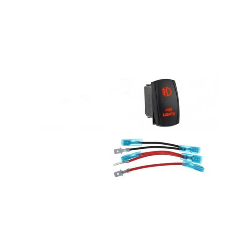 5P LED Rocker Switch with Wire for Car Horn 12V 20A Yellow 2 Modes