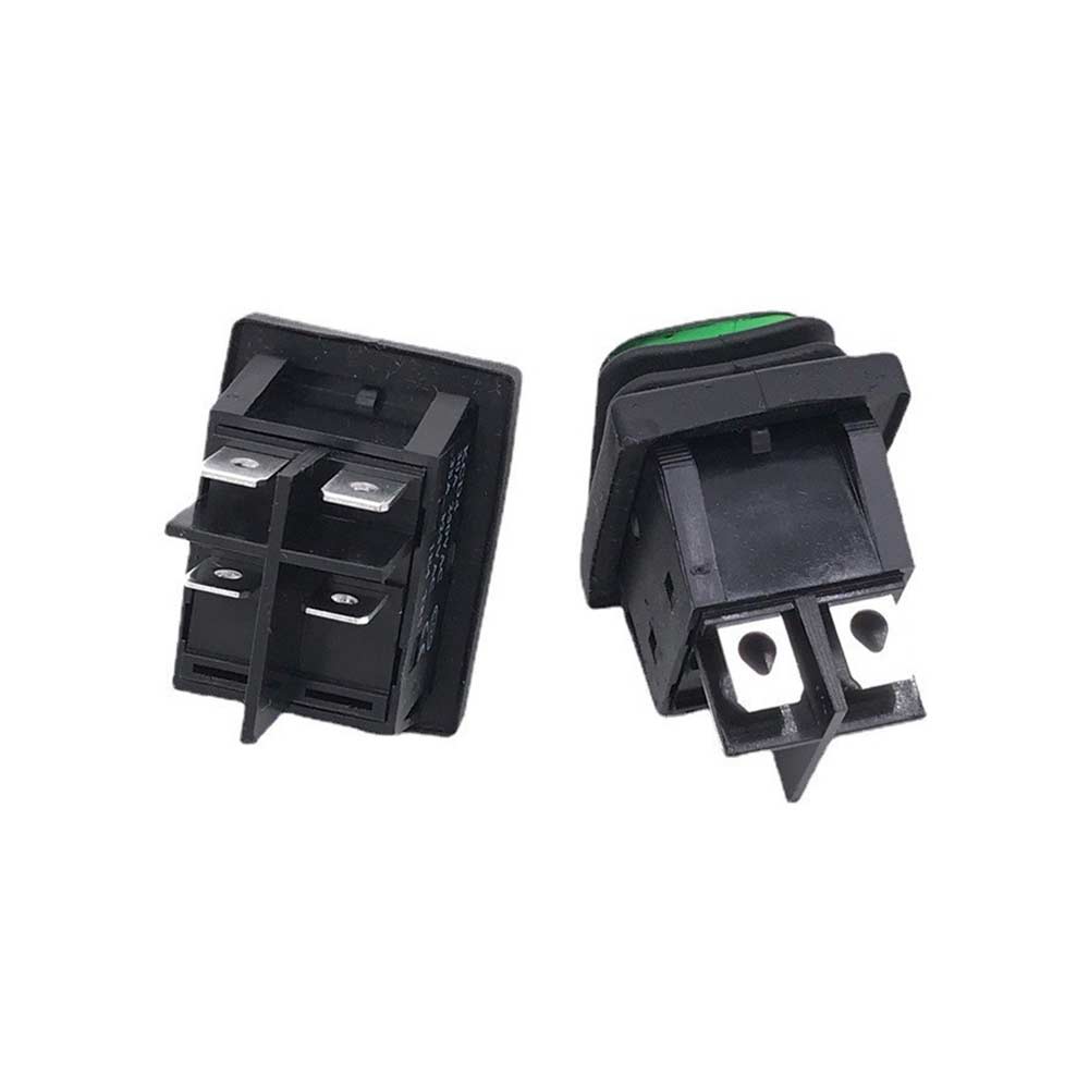 High-Current 30A Rocker 4 Pin Switch with Green LED - Waterproof for Power Applications