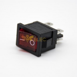 KCD11 Switch Straight 4 Pin 2 Position Solder Cable Electronic Rocker Switch KCD1N-104 With Light LED Panel Mount