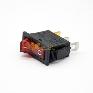 Commutateur de rocker de connecteur de prise d’alimentation avec le câble de soudure de 3 broches de LED léger KCD3N-102 panneau