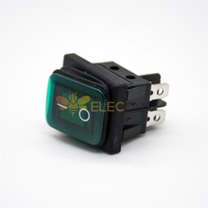 전원 공급 장치 로커 스위치 4 핀 솔더 케이블 라이트 LED KCD4N-201 패널 마운트 2 위치