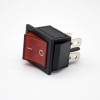 Power Supply Rocker Switch Pin Solder Cable KCD4N-201 Com luz LED Straight Panel Mount 2 Posição
