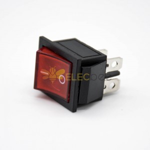 전원 공급 장치 로커 스위치 핀 솔더 케이블 KCD4N-201 라이트 LED 스트레이트 패널 마운트 2 위치